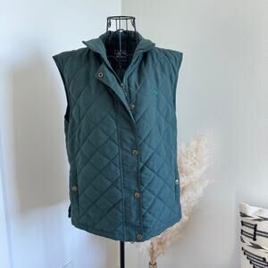 Riding Sport Women's Equestrian Wear Hunter Green Quilted Puffer Vest XL